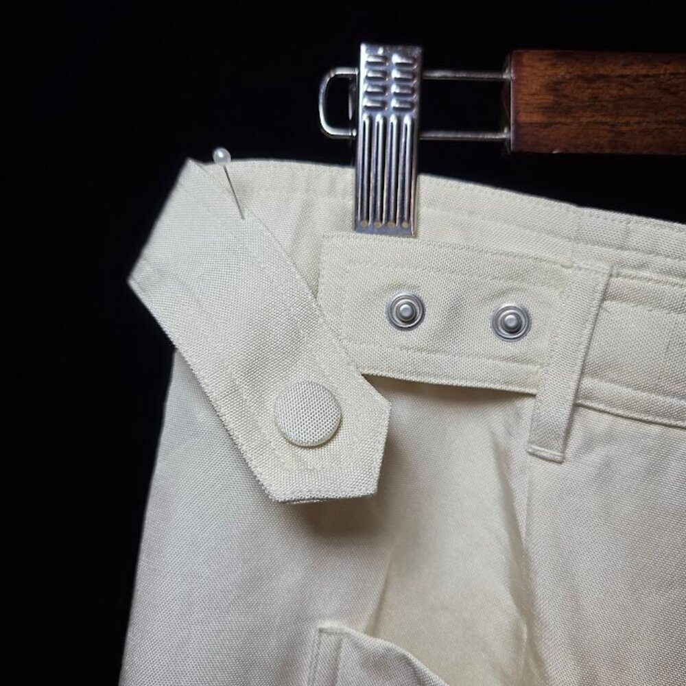 NWT Helmut Lang Duppioni Cargo Silk Bermuda Short in Ivory 6 - Picture 10 of 16